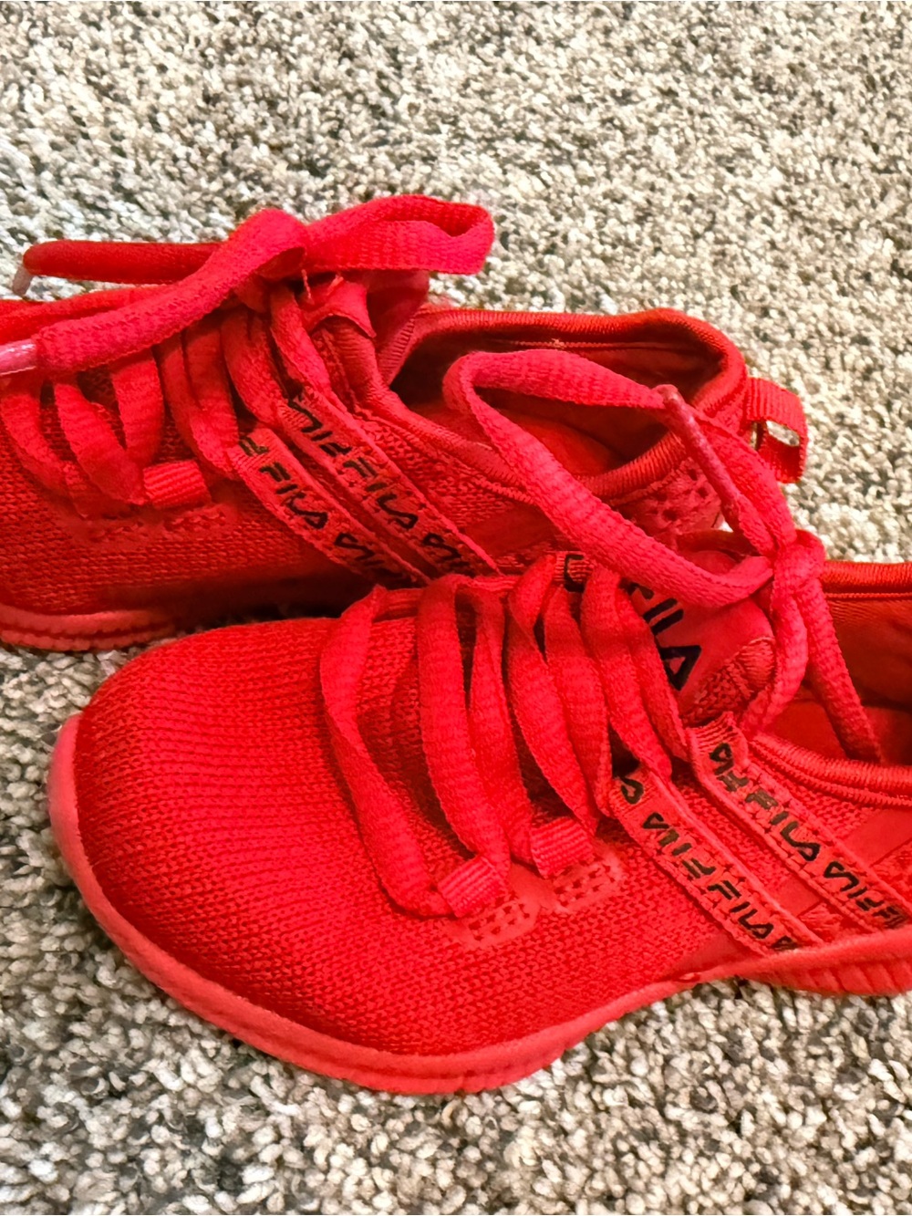 Fila Kids Red Lace-Up Athletic Sneakers